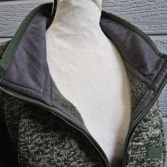 Eddie Bauer Mens Sweater Fleece Palm Heather 1/4 Zip - Picture 6 of 10